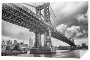 Most Manhattan, Nowy Jork. Niesamowity szeroki kąt w górę vi