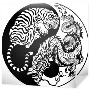 Smok i Tygrys yin yang symbol