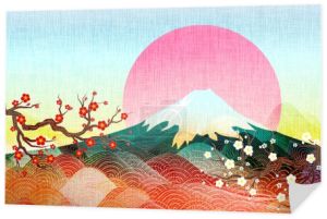 Fuji Nowy Rok Sunrise Tło