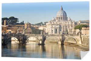 Most, bazylika i Tyber w Rzymie