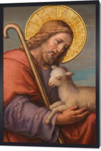 Wiedeń - Fresk Jezusa jako dobrego pasterza w kościele karmelitów