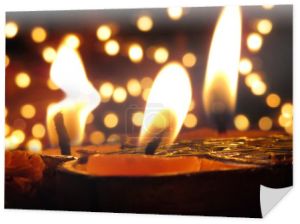 Tradycyjne lampy zapalił przy okazji Diwali święto na