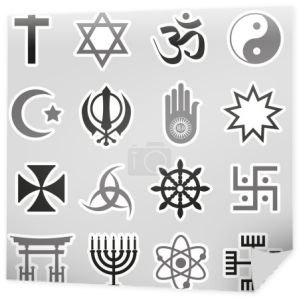 świat religii symbole wektor zestaw naklejek eps10