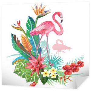 Tropikalna dekoracja z Flamingami i Trop