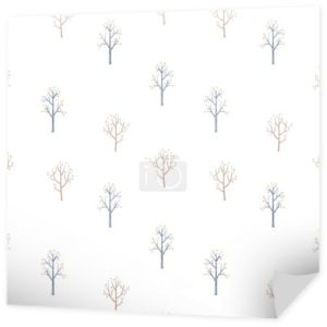 Piękna zima bezszwowy wzór z ręcznie rysowane akwarela słodkie drzewa. Ilustracja.