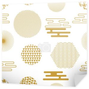 Geometryczne biały i złoty wydruku orientalne.