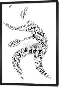 tenis stołowy piktogram słowami czarny