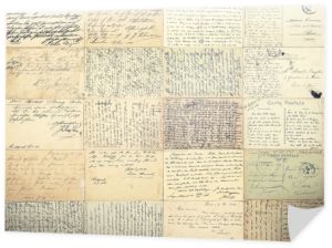Antique handwritten undefined texts. Grunge paper background