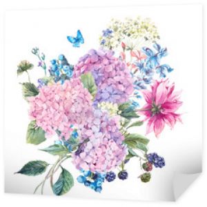 Kwiatowa kartka z życzeniami z hortensją