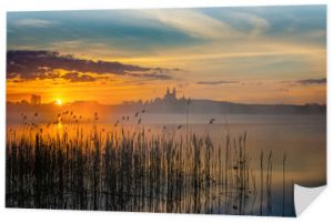 Wschód słońca, Jezioro Wigry, Polska, Europa