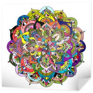 Ozdoba mandali, kolorowy wzór do projektowania