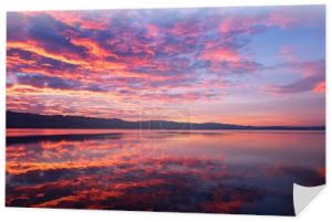 Zachód słońca nad jeziorem - Sempach, Szwajcaria