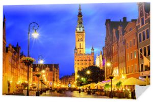 Stare Miasto w Gdańsku, w późnym wieczornym świetle