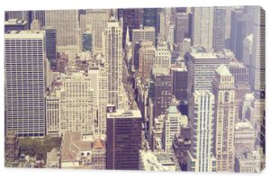 Vintage stylizowany obraz Manhattanu w Nowym Jorku.