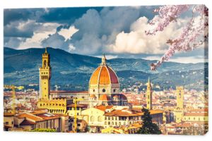 Widok na katedrę we Florencji i Duomo na wiosnę, Włochy