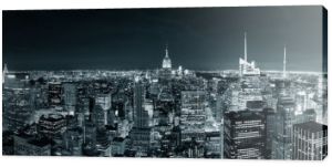 Nowy Jork Manhattanu panorama w nocy