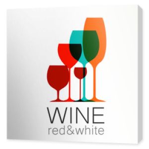 wino czerwone białe logo szablonu