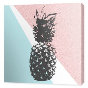 Retro letni wzór ananasa z kształtami lat 80