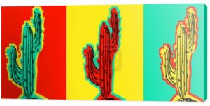 Zestaw kolorowych pop-artu Kaktus Zdjęcia