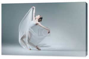 baleriny atrakcyjne taniec w białej sukni