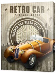 plakat projekt atrakcyjny samochód retro