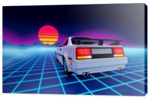 samochód 80s Cyberpunk tło Góra