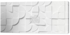 Obracany abstrakcyjny offset duży biały wielobok geometryczne kwartał koło wzór tło tapety baner płaski leżał widok z góry z bliska, 3D ilustracja