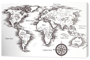 Szkic szablonie Mapa świata