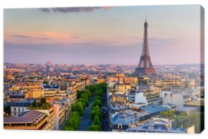 Panoramę Paryża z Wieżą Eiffla w Paryżu, Francja. Panoramiczny widok na zachód słońca w Paryżu?