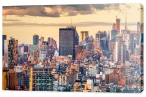 Nowy Jork, Nowy Jork, Usa gęsta panorama miasta nad Chelsea patrząc w kierunku Hell 's Kitchen o zmierzchu.