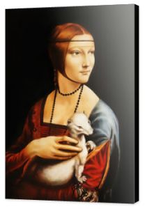 Moja własna reprodukcja obrazu Dama z gronostajem Leonarda da Vinci. Efekt graficzny.