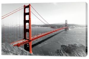 Golden Gate Bridge Red Pop na B&amp W