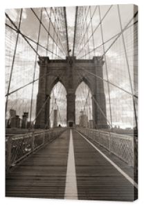 Most Brookliński w Nowym Jorku. Odcień sepii.