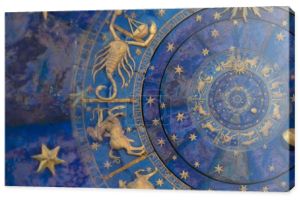 Znaki zodiaku Tło horoskopu. Koncepcja fantazji i tajemnicy - niebieski
