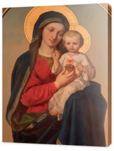 Wiedeń - Obraz Madonny na bocznym ołtarzu kościoła Sacre Coeur