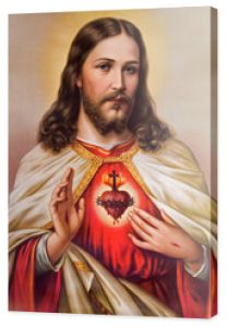 Typowy katolicki obraz serca Jezusa Chrystusa
