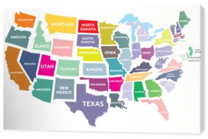 Mapa USA ze stanami