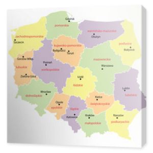 mapa Polski z województwami