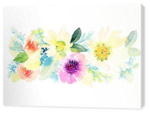 Kartkę z życzeniami z kwiatami. Pastelowe kolory. Wykonany ręcznie. Akwarela