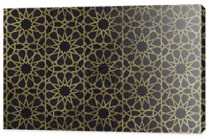 W oparciu o tradycyjne orientalne motywy graficzny ilustracja projekt tła. Islamska ozdobny wzór złoty texture Artystyczny. Arabian mozaika etniczna z przeplotu linii i geometryczne ornamenty kafelkami.