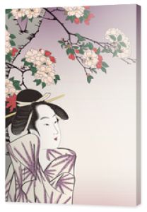 Chokosai Eimasa Sasaya Kasugano i Hiroshige Sumida rzeka Suijin no Mori Masaki ilustracja obrazu