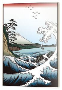 Hiroshige Utagawa Trzydzieści sześć widoków Fuji Suruga Satsuno Marine Image Illustration