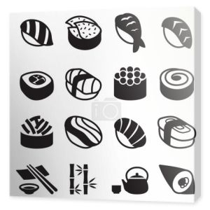 Sushi ikony zestaw ilustracji wektorowych