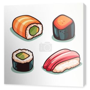 Sushi na białym tle. Ilustracja wektora