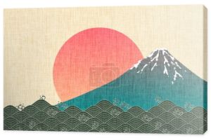 Fuji New Year 's Card Sunrise Tło