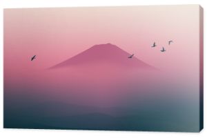 Malownicza góra Fuji w Japonii z pięknym niebem o zmierzchu