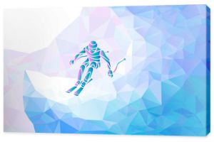 Sylwetka zawodnika slalomu giganta. Ilustracja wektorowa