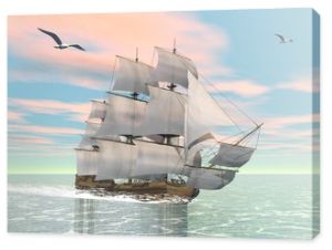 Stary statek handlowy - renderowanie 3D