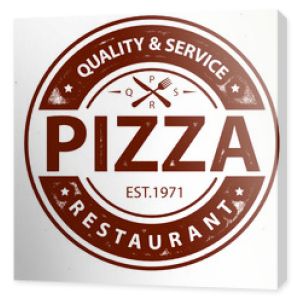Vintage wektor Pizza Logo, etykieta pieczęć na białym tle