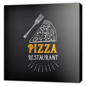 Odznaki restauracji menu pizzy. Szablon projektu żywności.